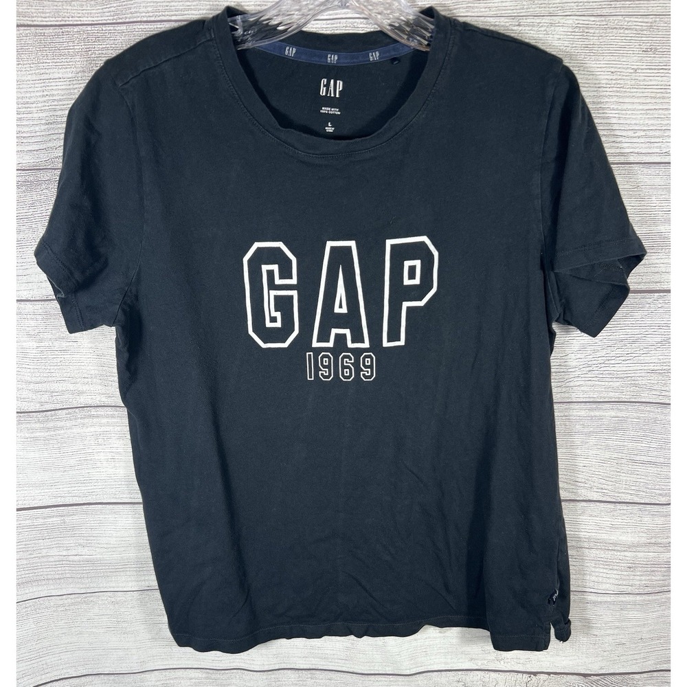 GAP 1969 Youth Large‎ Black Graphic T Shirt Logo Tee Cotton